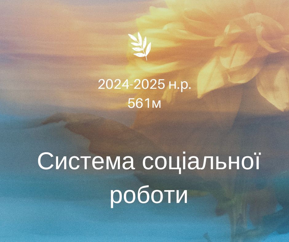 [561м · 9 семестр 2024/2025] Система соціальної роботи